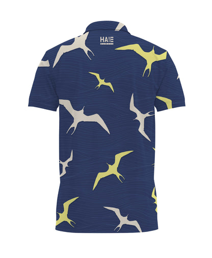Na Iwa Waves Anywhere Polo in Navy