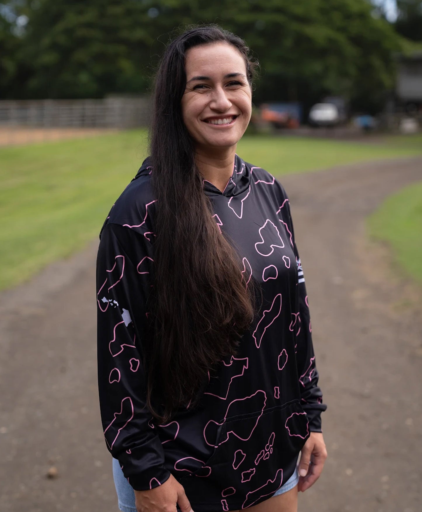 Namoku Hooded Longsleeve Rose Pink Black