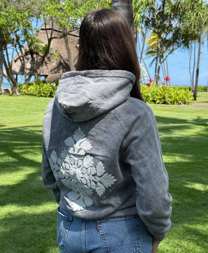 Kuiki Puff Hooded Sweater Gray Garment Dyed