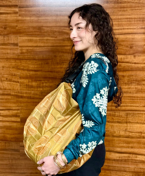 Origami Reusable Zipper Tote Anthurium