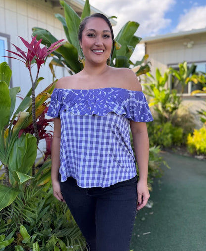 Palaka Kuiki Cold Shoulder Top Kula Lavender