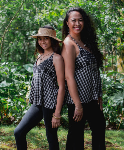 Palaka Kuiki Hoku Halter Top in Black