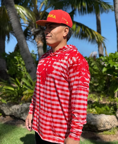 Palaka Kuiki Youth Hooded Longsleve Drifit Red