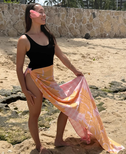 Palaka Kuiki Pink & Orange Cream Pareo