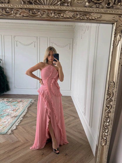 Coralyn Halter Pleated Dress