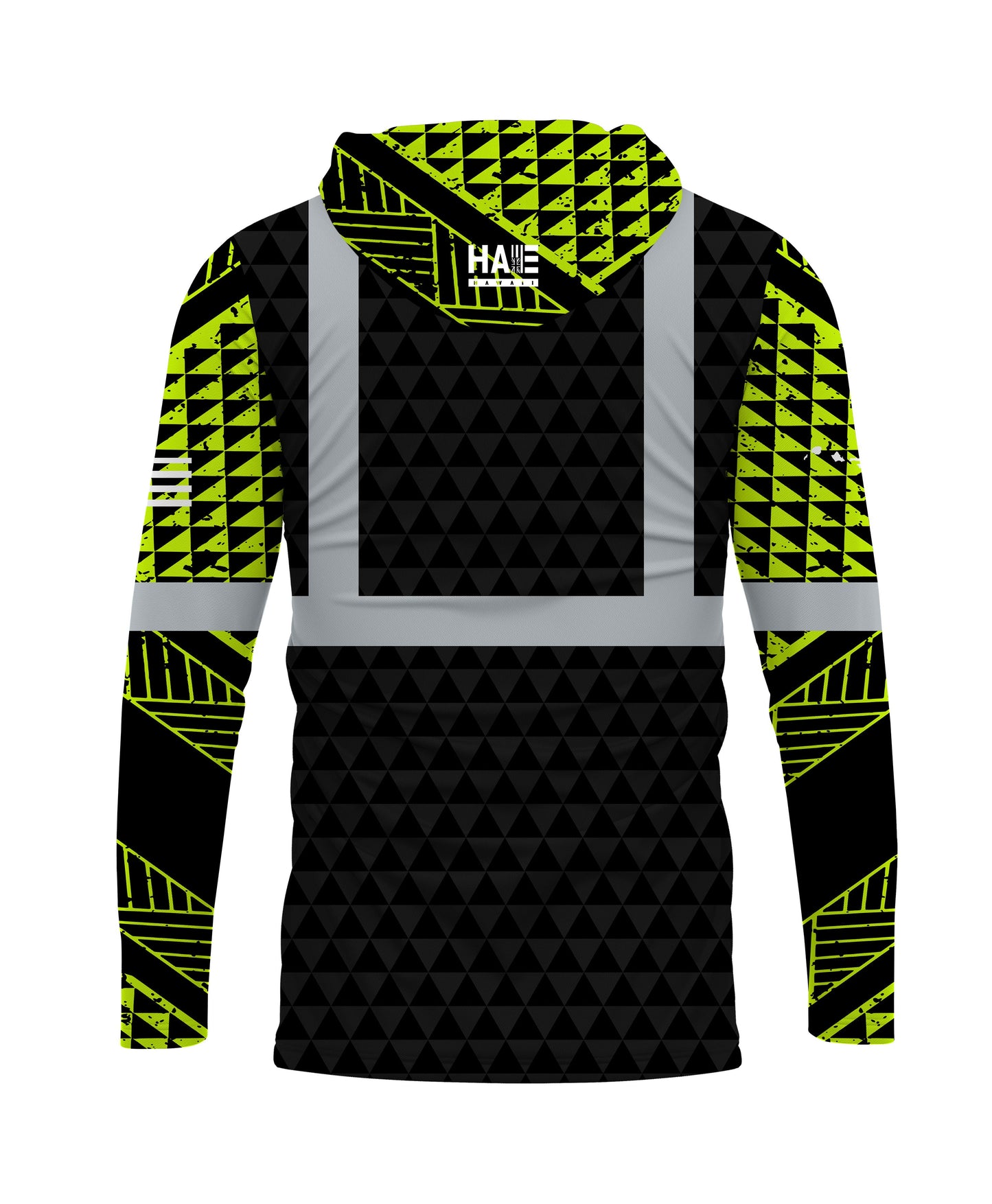 Ulana Triangles Reflective Hooded Longsleeve Drifit Black Neon