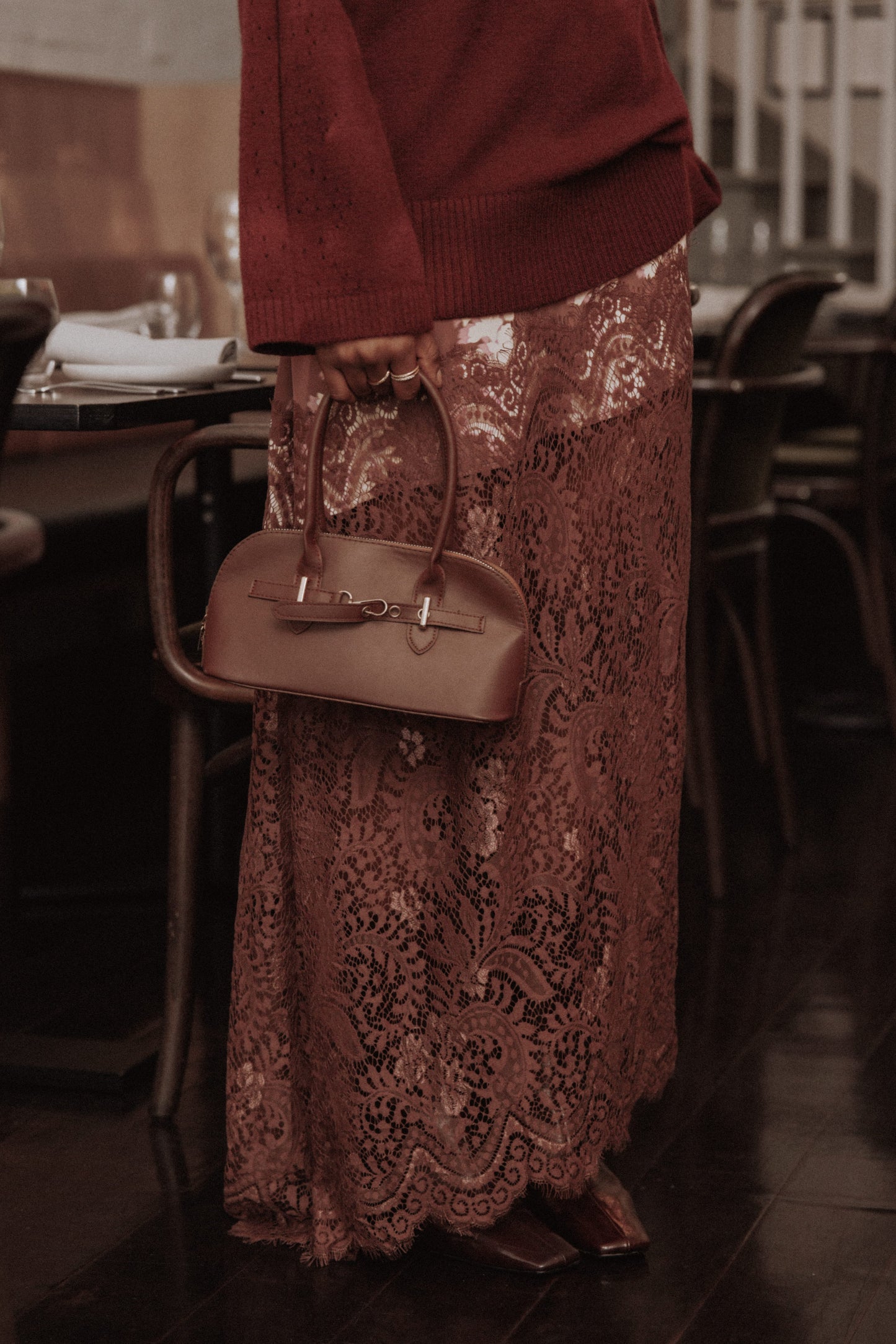 Ali Lace Trim Midi Skirt - Pink Rum Floral