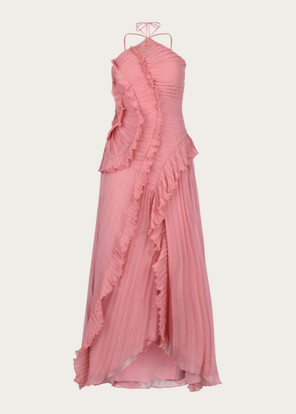 Coralyn Halter Pleated Dress