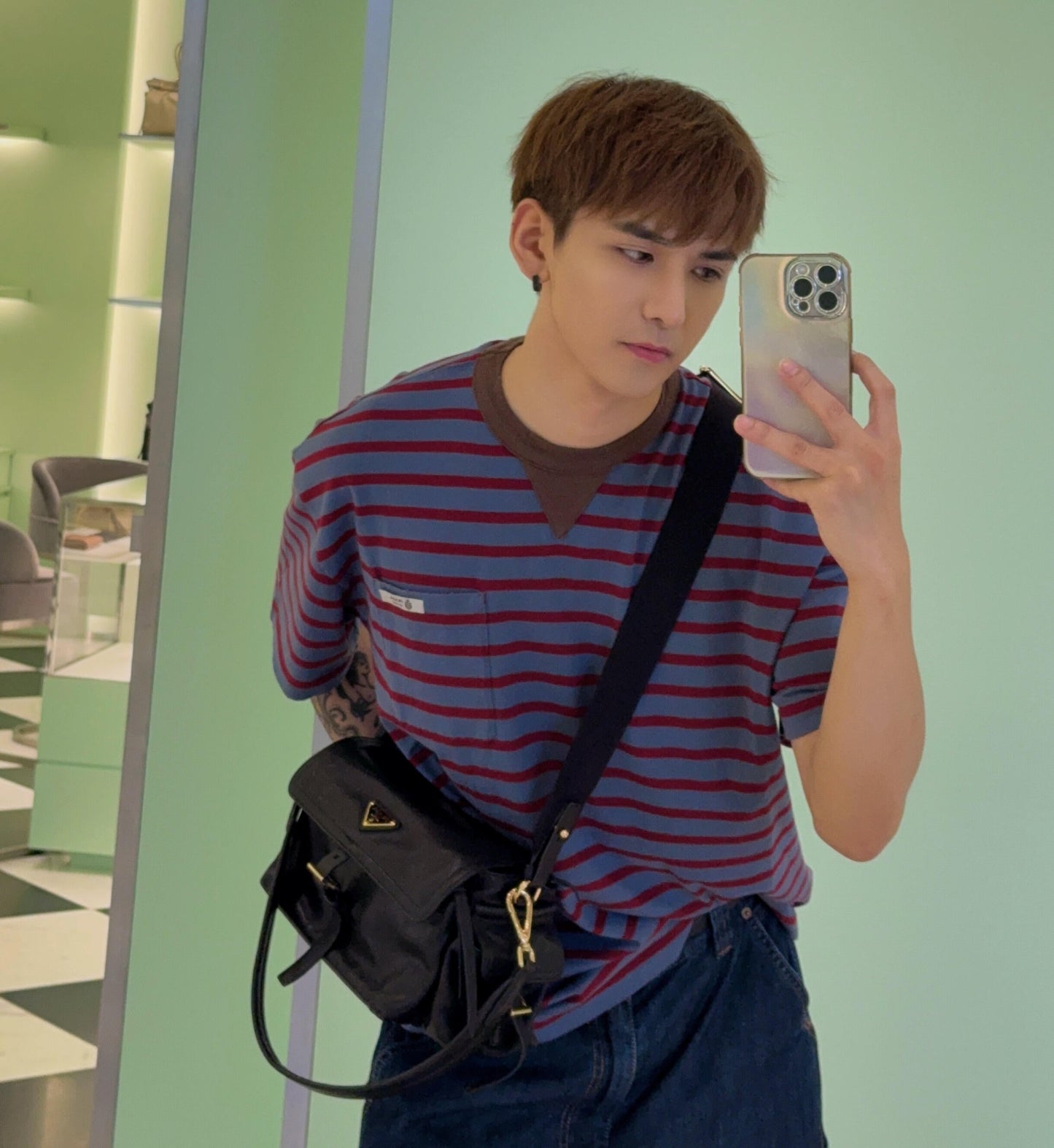2026 New Triangle Brand Striped Pocket Short-Sleeve Shirt (CC940-A25)