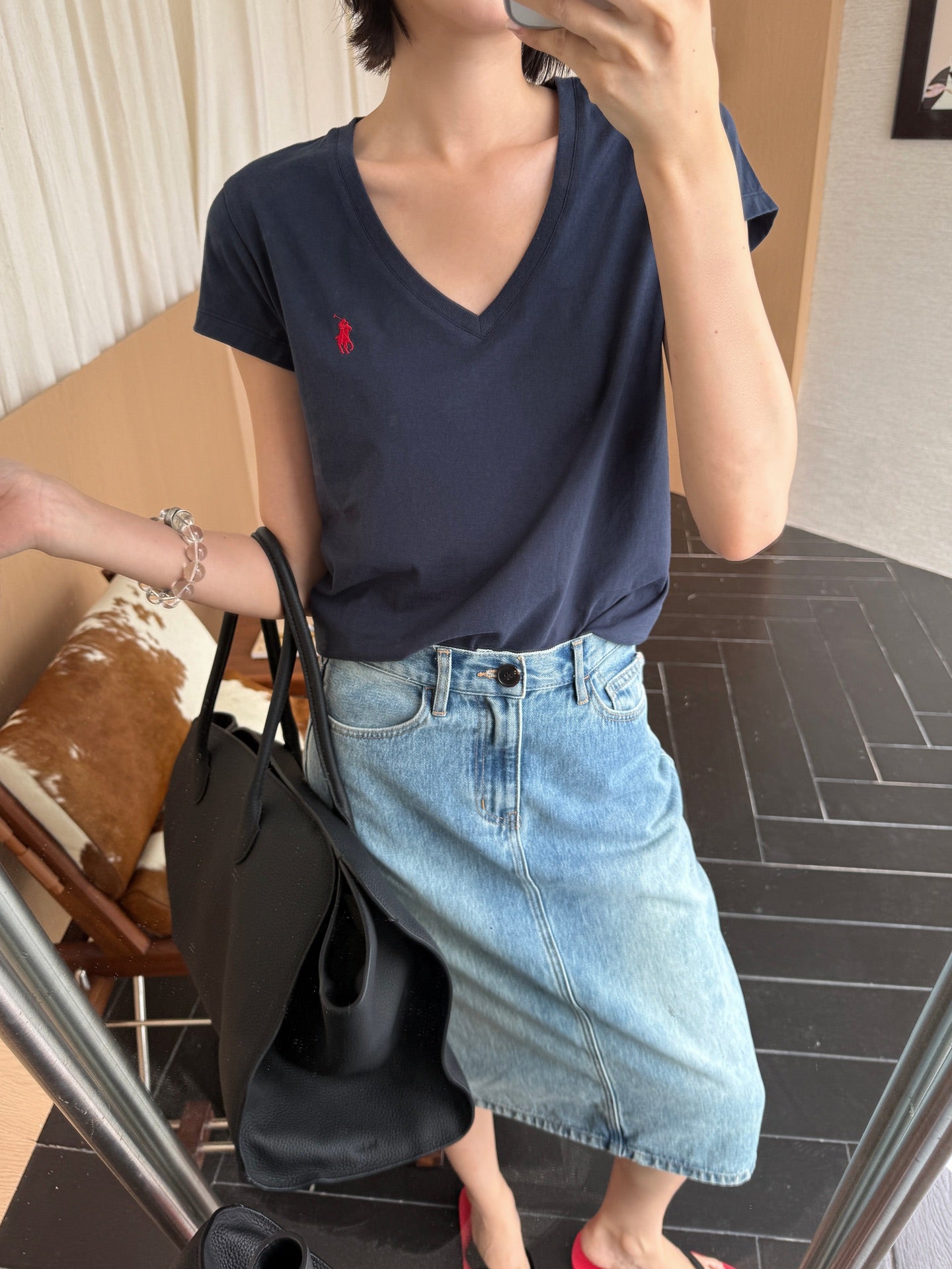 2026 Women’s RL Embroidered V-neck Short-sleeved Top (FF743)