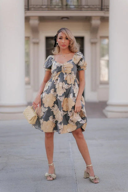 Beaumont Grey Gold Dress