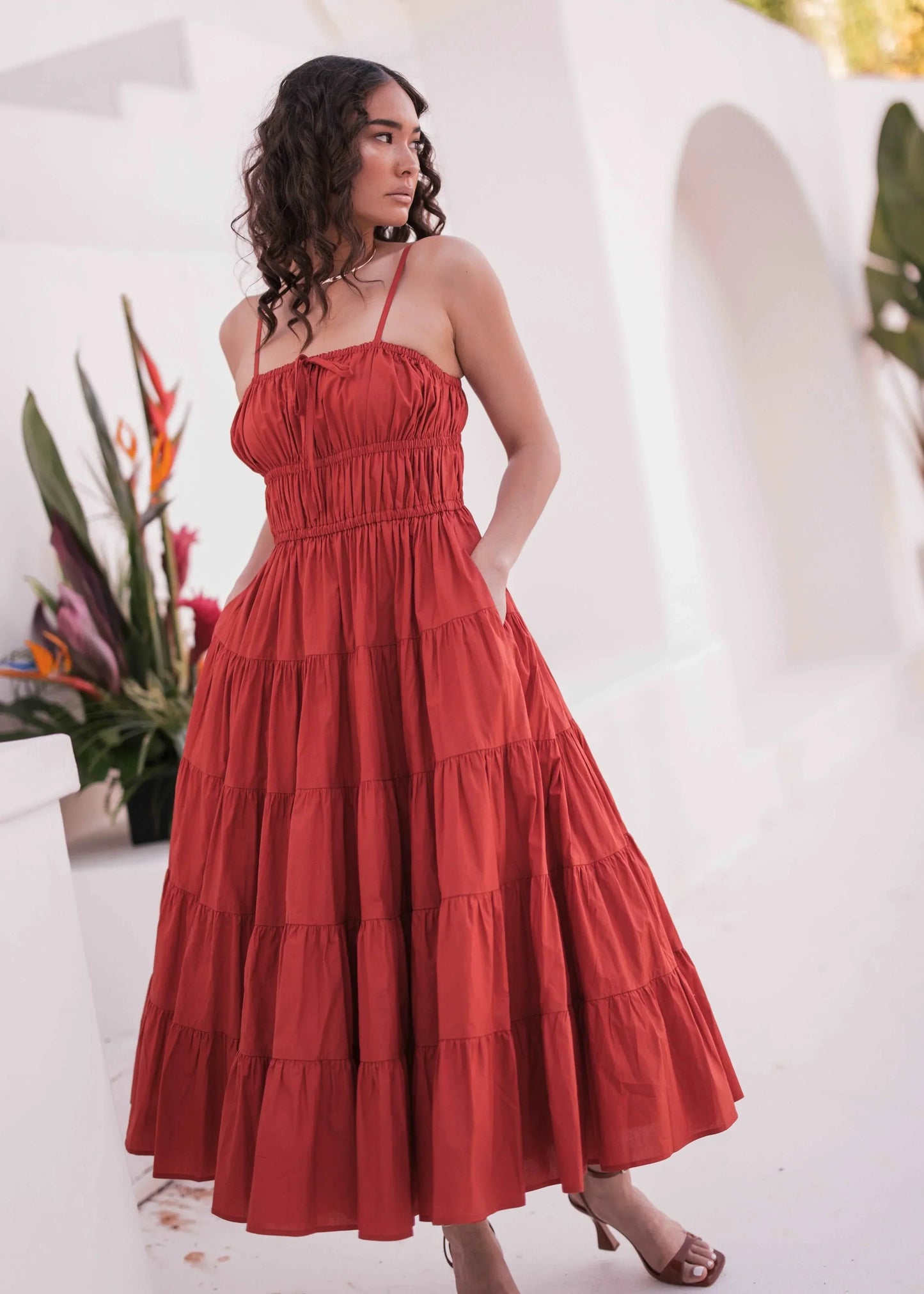Birdie Dress Red