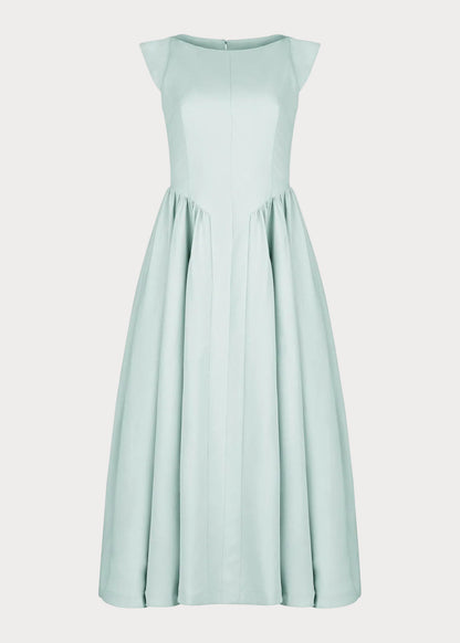 Diana Drop Waist Keyhole Back Dress - Light Blue