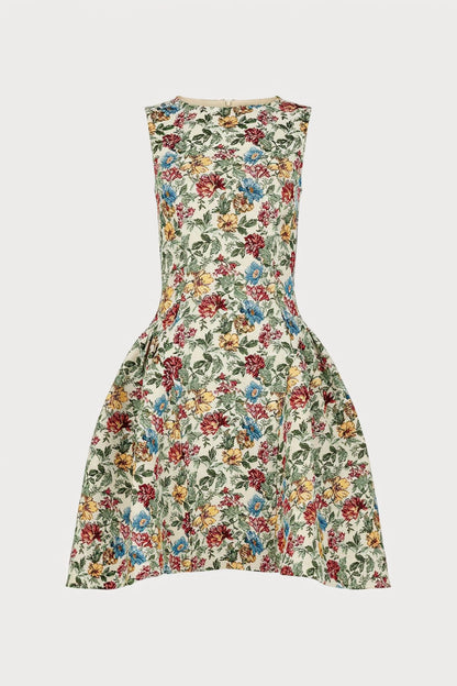 Hazel Floral Mini Dress - Cream