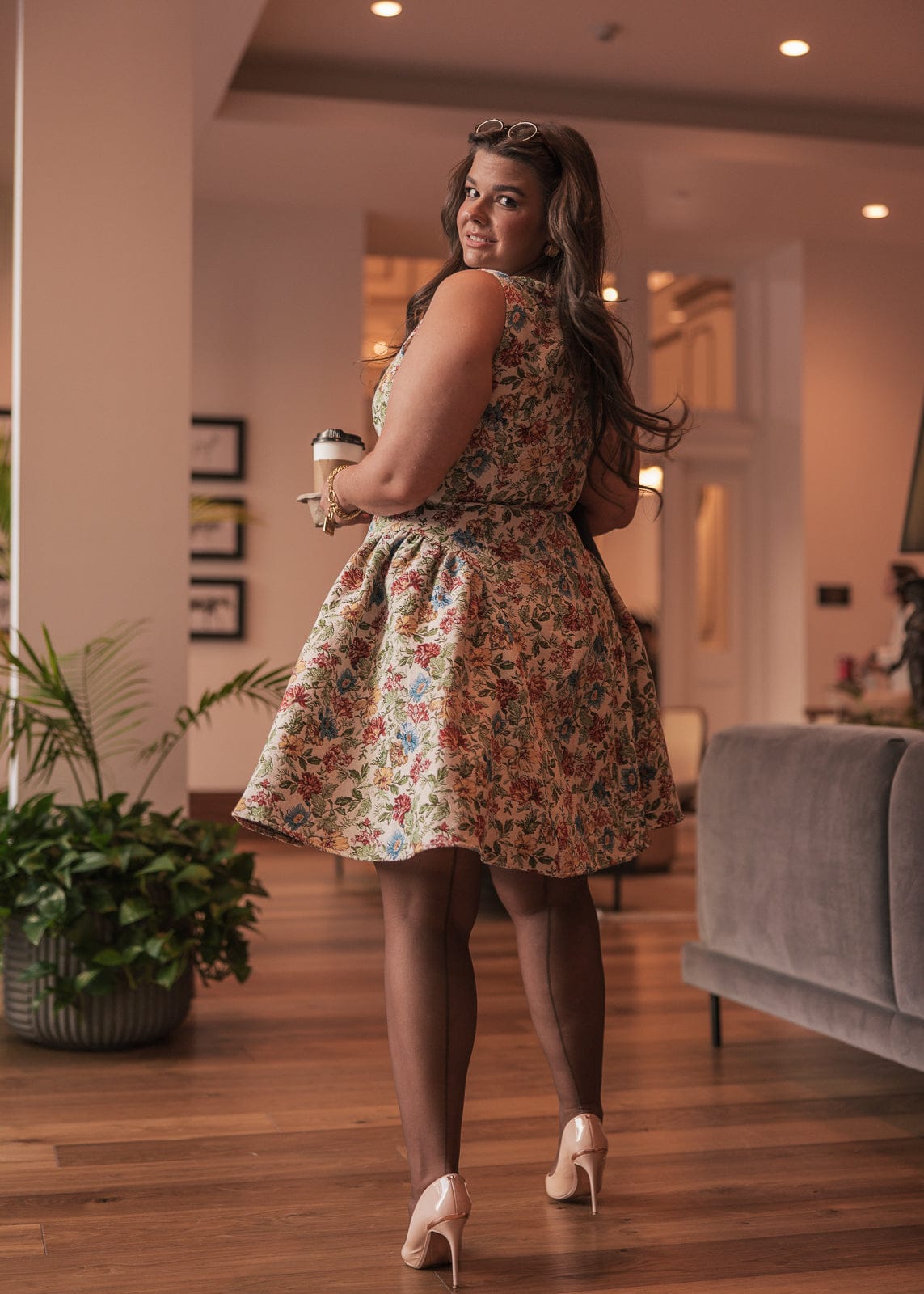 Hazel Floral Mini Dress - Cream