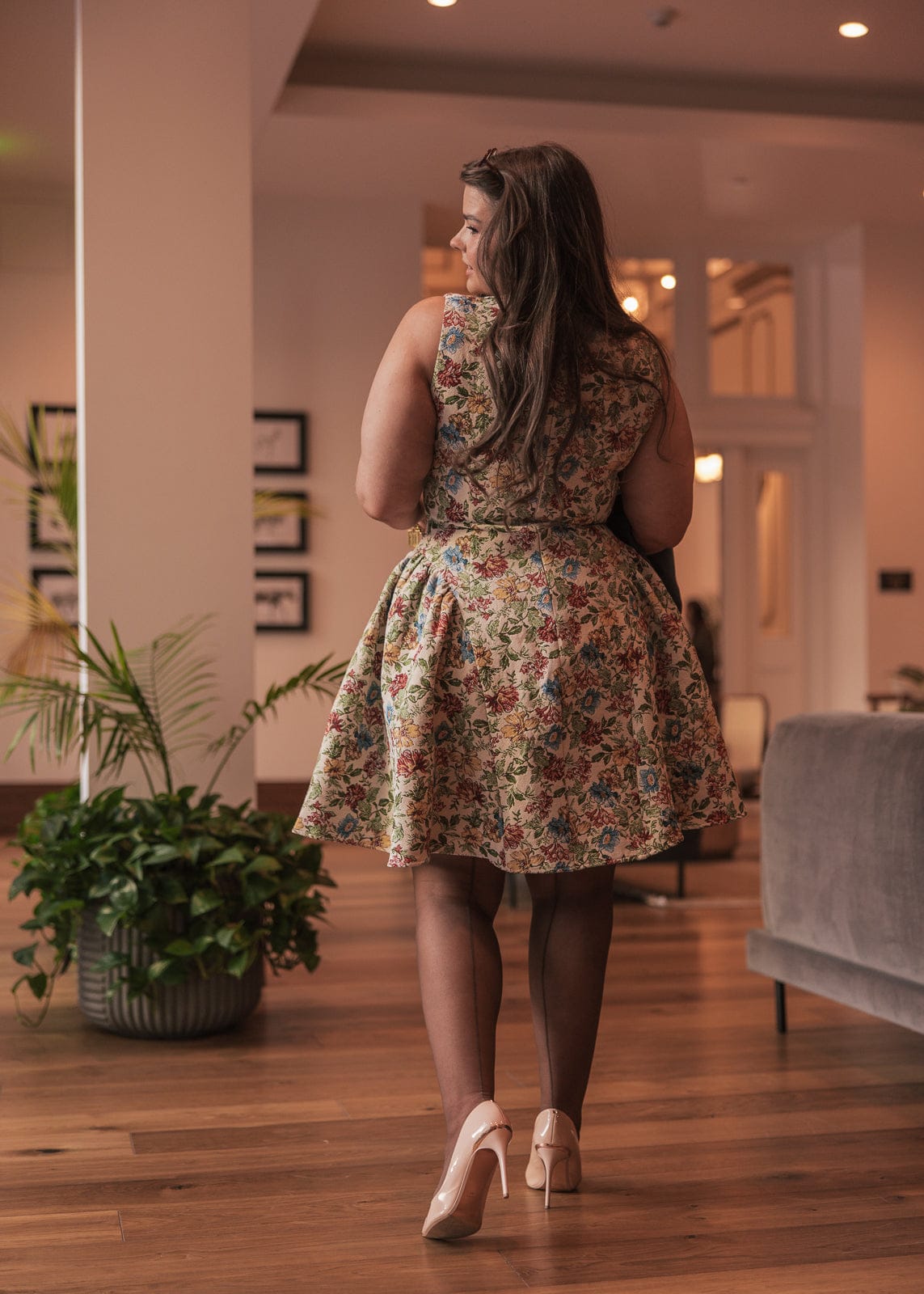 Hazel Floral Mini Dress - Cream