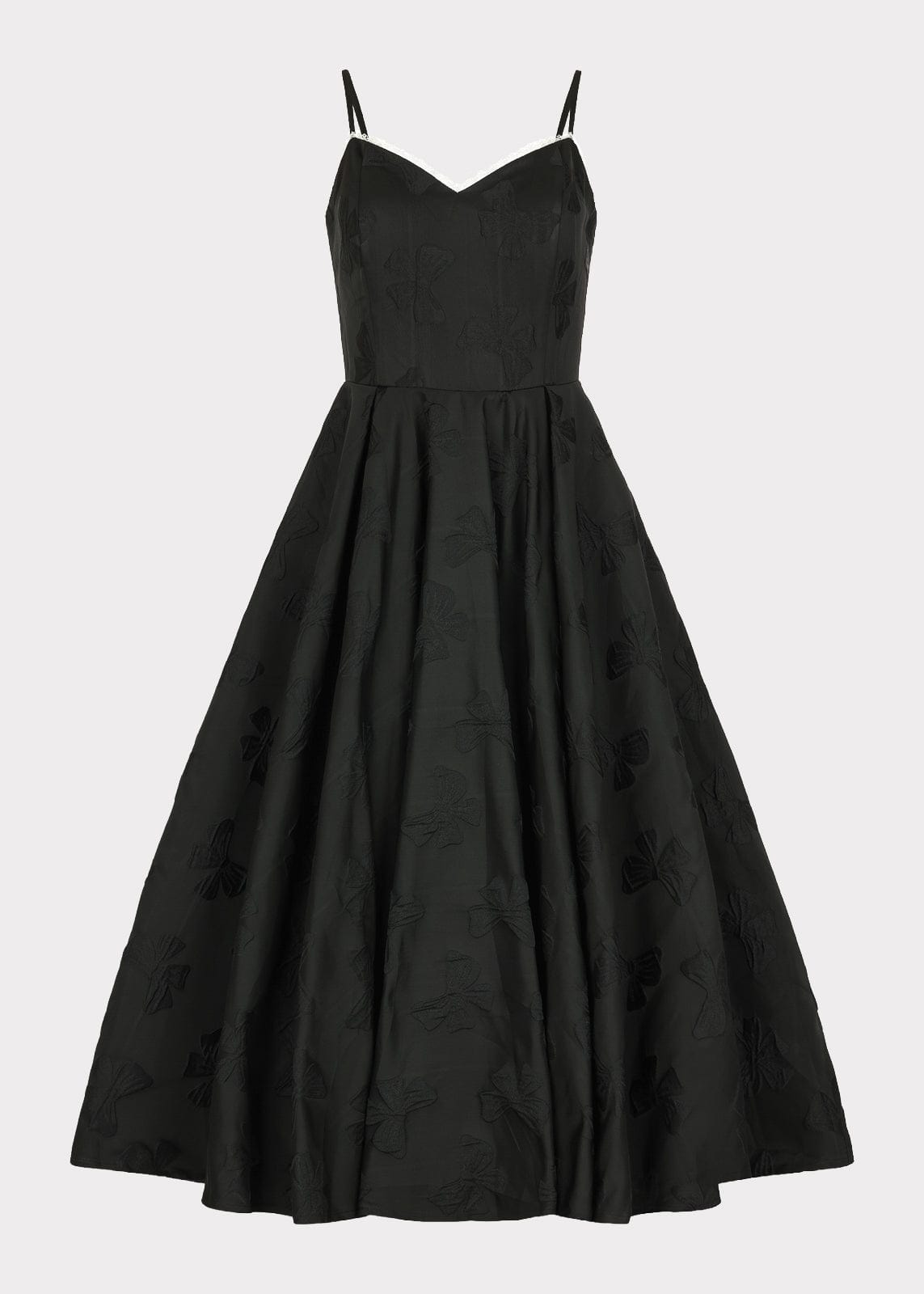 Kelly A-line Jacquard Midi Dress - Black