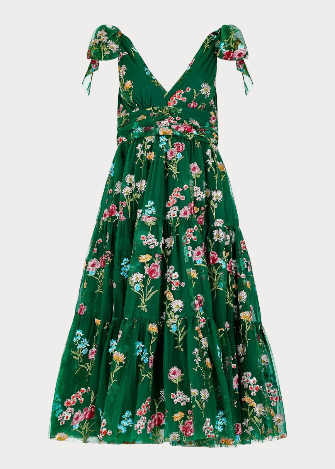 Margaret Floral Midi Dress Emerald