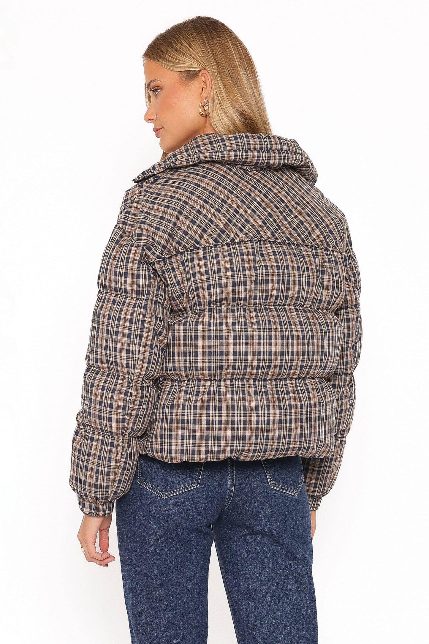 Chester Puffer Jacket - Brown Plaid