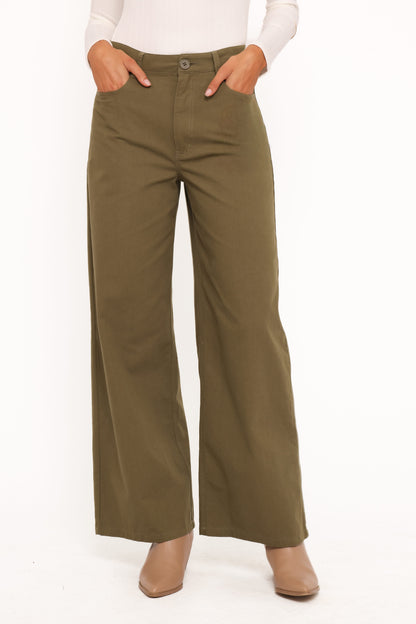 Brynn Straight Leg Pants - Khaki