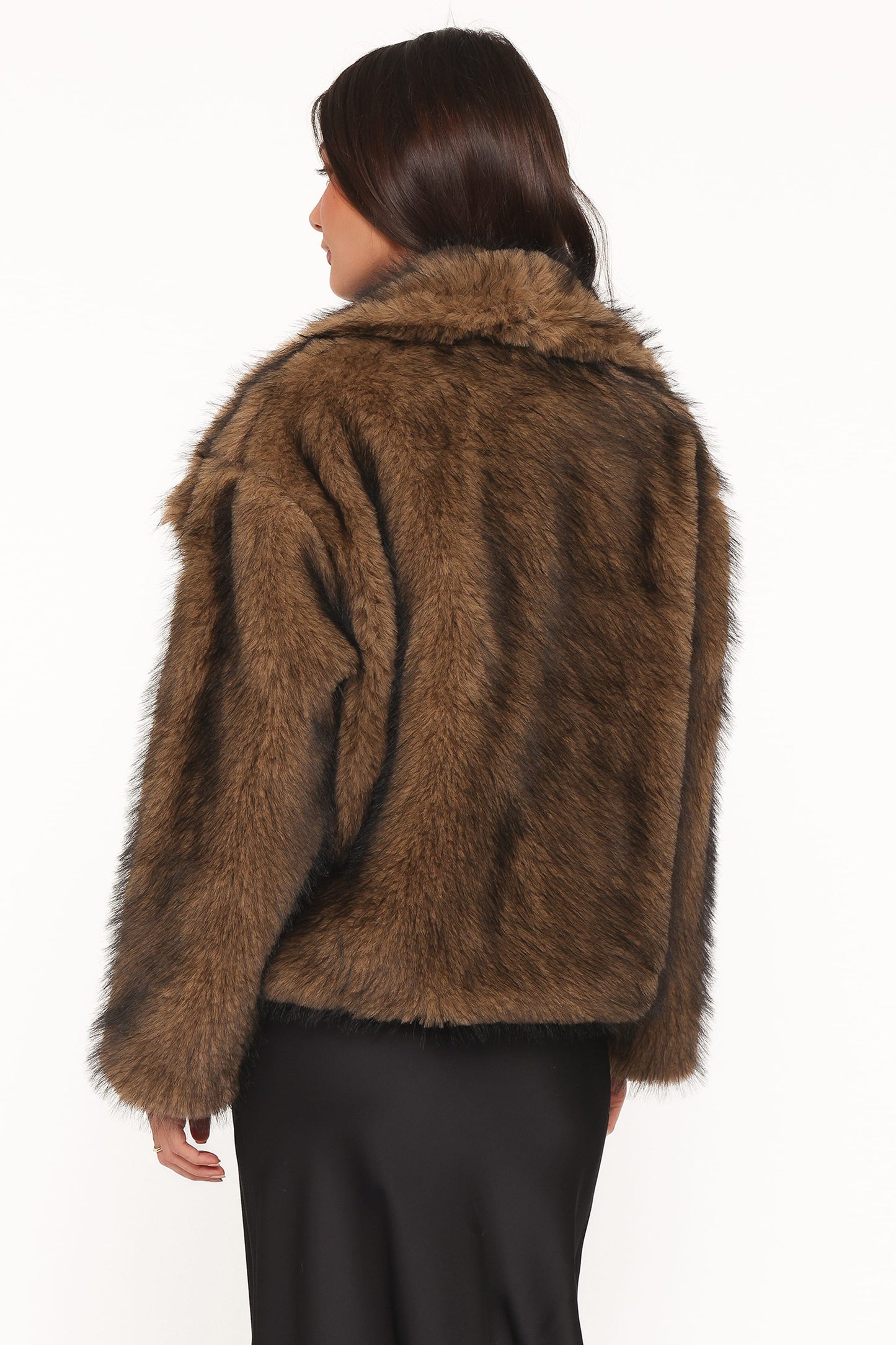 Carmie Fur Collared Jacket - Brown