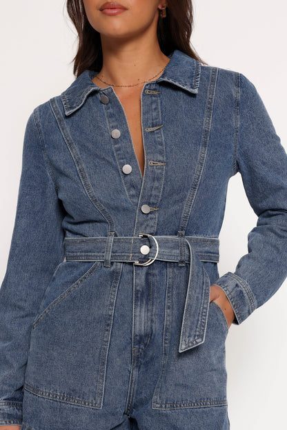 Brady Denim Playsuit - Blue