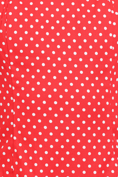 Briella Halter Neck Playsuit - Red White Polka Dot