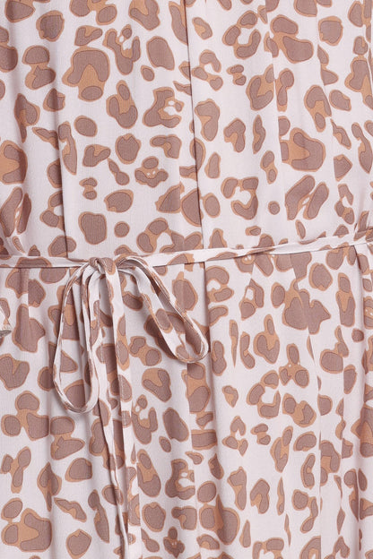 Rhody Off Shoulder Maxi Dress - White Leopard
