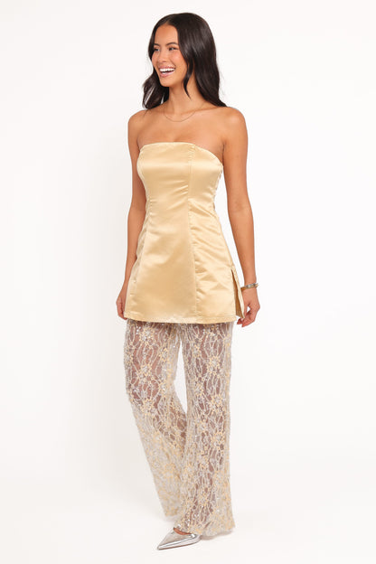 Oxley Strapless Jumpsuit - Mango Sequin