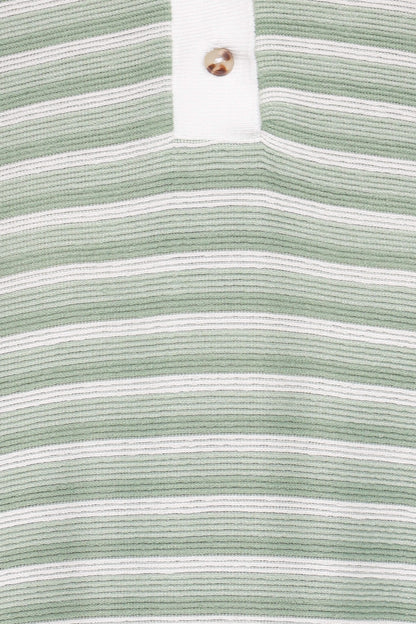 Dealia Knit Short Set - Sage Stripe