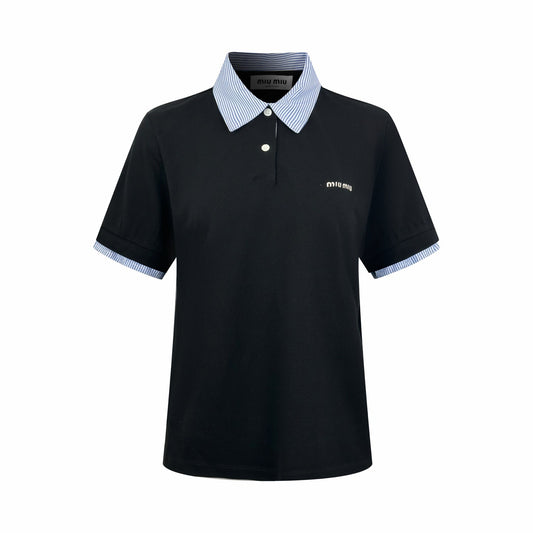 2026 Women’s MM Colour-Blocked Collared Polo Shirt (FF713)